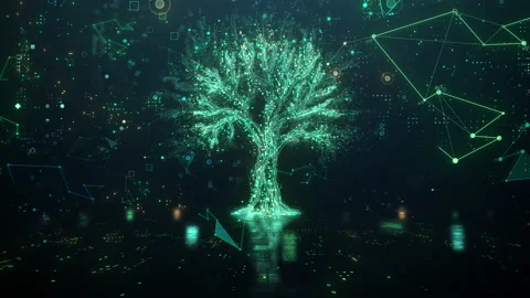 Vivid Digital Data Tree Video stock 202062928