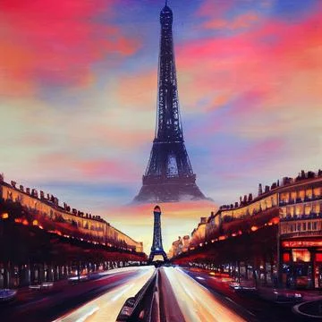 Vivid drawing of the elfel tower Illustrazione stock