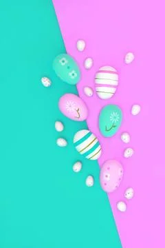 Vivid Easter Egg Design with Decorated Eggs Stock Illustration