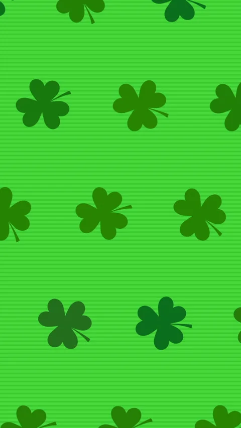 Vivid Emerald Green Shamrock Pattern Repeating Across Background Ideal For Stock Footage 324866354