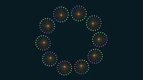 Vivid firework circle exploding on dark canvas Stock-Footage 321996720