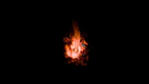 Vivid flame with glowing orange, red, yellow hues rising against on black Stock Illustration