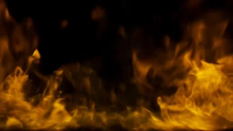 Vivid Flames Dancing In Darkness Evoke Intensity And Power Video stock 341920315