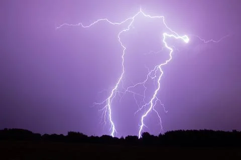 A Vivid Flash of Lightning Stock Photos
