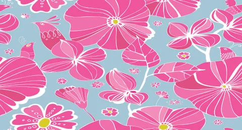 Vivid flower patterns design elements Stock Illustration