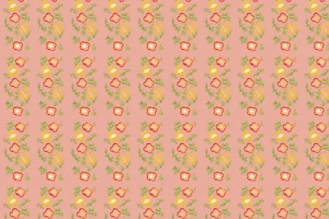 Vivid fresh vegetables pattern on colourful background Stock Photos