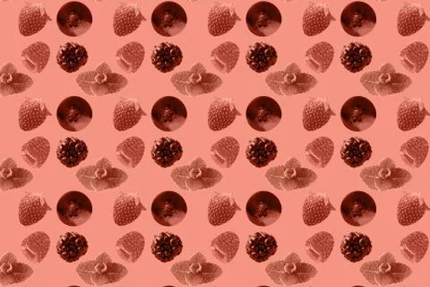 Vivid fruit pattern of fresh berries background Foto stock