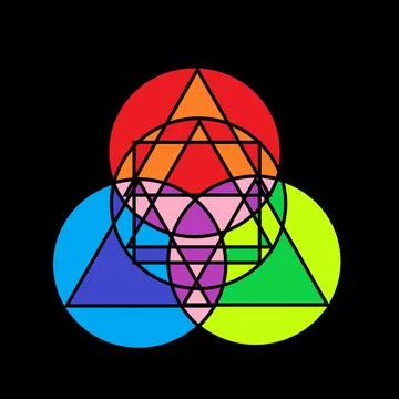 Vivid Geometric Harmony. Stock Illustration