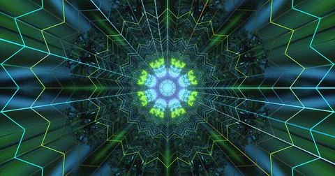 Vivid geometric pattern with bright colors in a digital space Stock Illustration