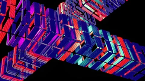 Vivid geometric patterns for captivating VJ loops in music venues Video stock 294329173