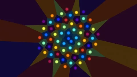 Vivid geometric patterns on a dark backdrop create energy Stock Footage 338175778