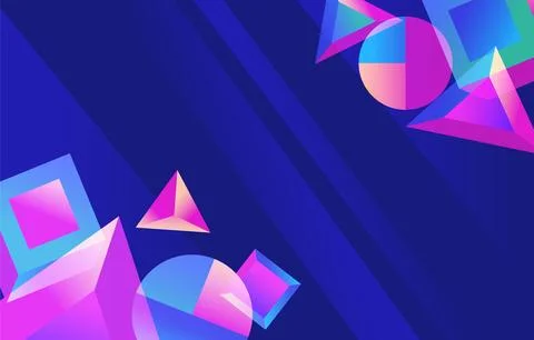 Vivid Geometric Shapes Background Stock Illustration