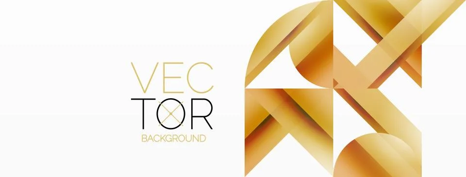 Vivid gradient triangles and circles on white. Mesmerizing fusion of shapes for Stock Illustration