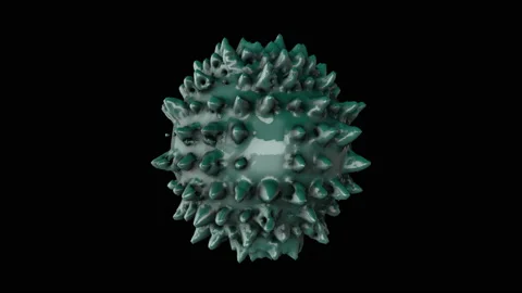 Vivid green 3d rendering fluid bubble deforming like virus cell with multiple Stock Footage 130587788