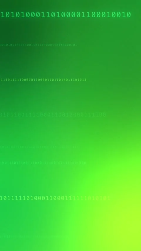 Vivid green gradient with glowing binary code, Loop Animation Stock Footage 341857905