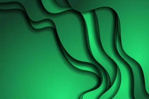 Vivid green smooth waves minimal abstract elegant background イラスト素材
