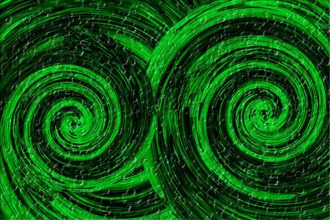 A vivid green spiral vortex abstract background featuring swirling digital .. Stock Illustration