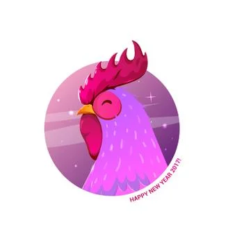 Vivid illustration of  rooster. Stock Illustration