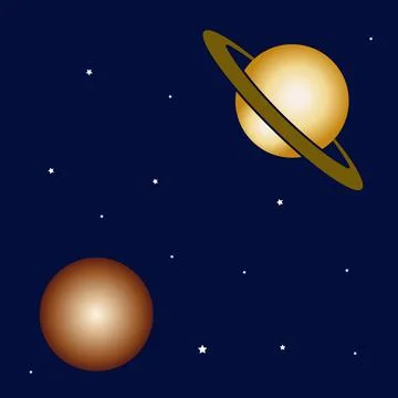 A vivid image of celestial bodies in space. Stock Illustration
