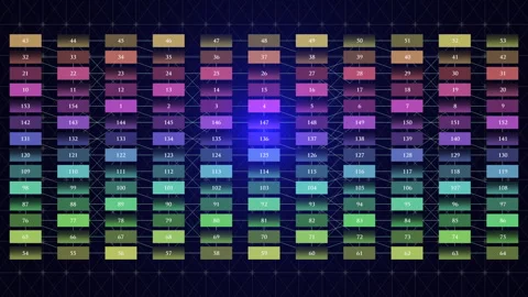Vivid interface pattern simulates DNA analysis numerical digital data Stock Footage 321498924