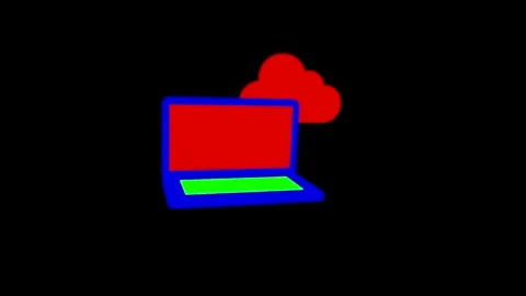 Vivid Laptop and Cloud Symbolizing Technology and Connectivity 스톡 동영상 341921617