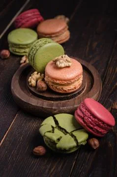 Vivid macaroons Stock Photos