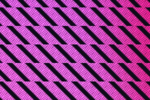 Vivid magenta diagonal lines intersect bold black geometric bands creating a Illustrazione stock
