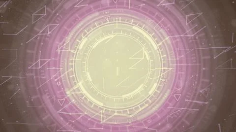 Vivid modern abstract background of moving hud circles, it concept 스톡 일러스트