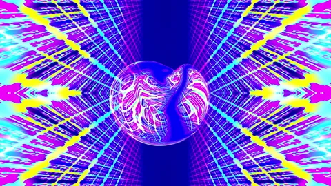 Vivid Multi-Color Quantum String Field with Liquid Mesh Flow and Holographi.. Stock Footage 342804990