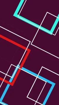 Vivid neon linework intersects across a deep maroon background, creating cr.. Stock Illustration
