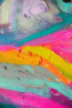 Vivid oil pastel strokes create abstract scenes and colorful textures Illustrazione stock