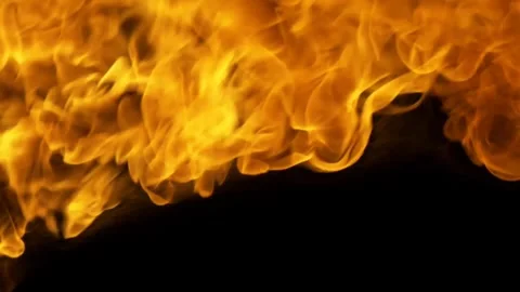 Vivid Orange Flames Dance Against Contrasting Dark Background Capturing Fir.. 스톡 동영상 341920392