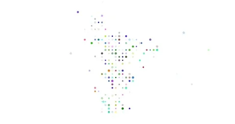 Vivid Particle Animation Building Mayotte Map from Flying Circles Stock Footage 315599778