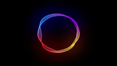 Vivid Particle Explosion Energy Ring, Glowing Round Stream of Futuristic Stock Footage 319545151