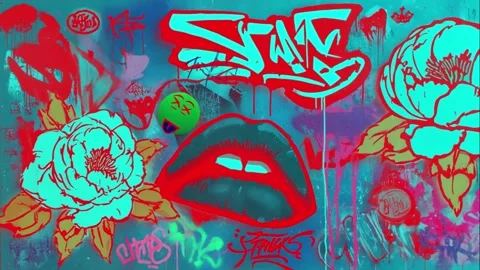 Vivid pattern with pencils, eyeliners, and lipsticks Stock Footage 308057238