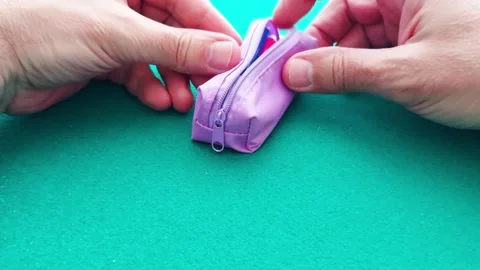 Vivid Pencils in Purple Case: A Creative Moment Video stock 310933603