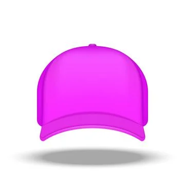 Vivid pink baseball cap front view realistic 3d vector isolated on white ba.. Illustrazione stock
