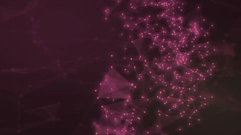 Vivid pink points and translucent geometric connections form a vibrant flow.. Stock Illustration