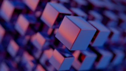 Vivid prismatic shapes morphing in 3D space, creating a visually enchanting a Illustrazione stock