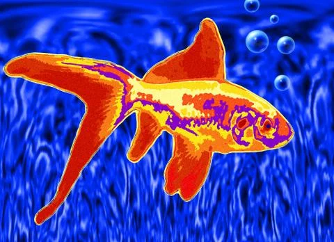 Vivid psychedelic fish Stock Illustration