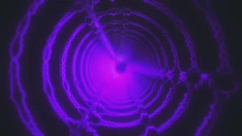 Vivid purple audio pattern resonating on black 스톡 동영상 319826247