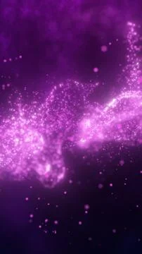 Vivid purple light particles in soft flowing motion, evoking magic, energy,.. Stock Photos