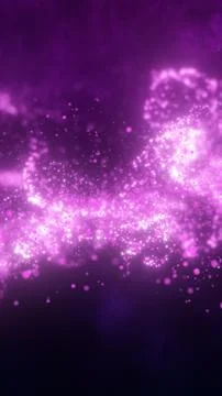 Vivid purple light particles in soft flowing motion, evoking magic, energy, o Stock Photos