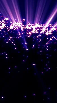 Vivid purple light rays and glowing stars forming a radiant abstract digita.. 库存插图