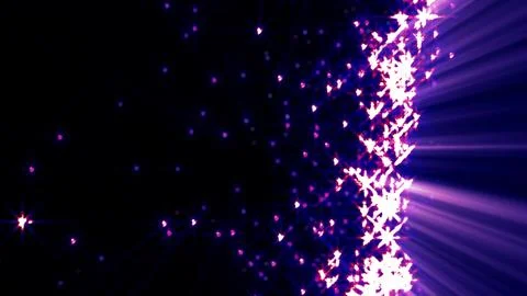 Vivid purple light rays and glowing stars Stock Illustration