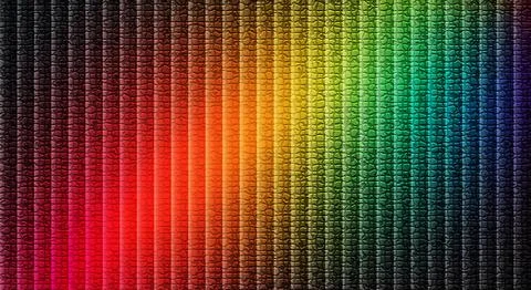Vivid Rainbow Gradient on Embossed Irregular Grid Abstract Background Stock Illustration