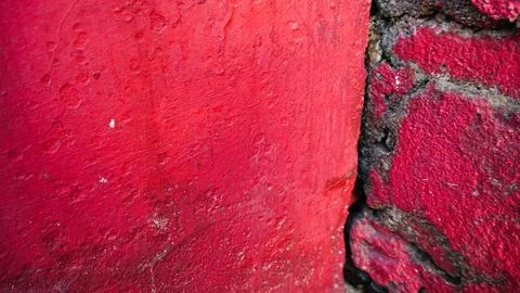 Vivid red cement wall background Foto stock