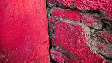 Vivid red cement wall background Foto stock