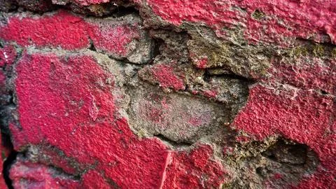 Vivid red cement wall background Foto stock