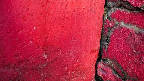 Vivid red cement wall background Foto stock